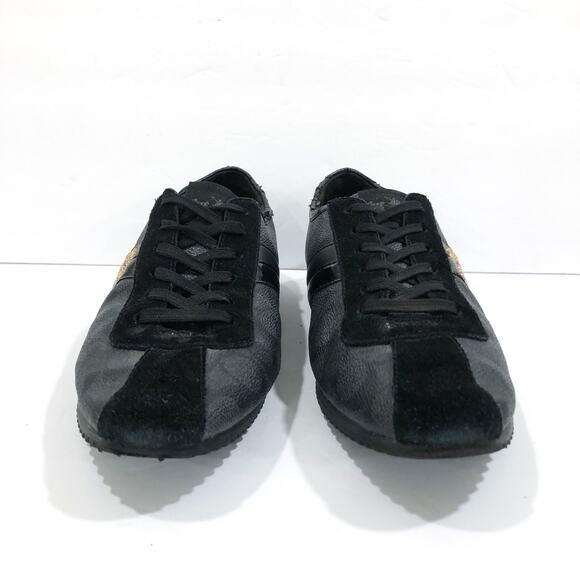 Coach Signature Ivy Black Leather Monogram Logo Sneakers - Picture 3 of 10
